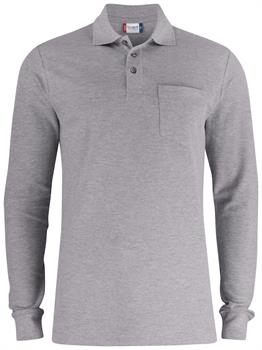 CLIQUE BASIC POLO LS POCKET GRIGIO 95