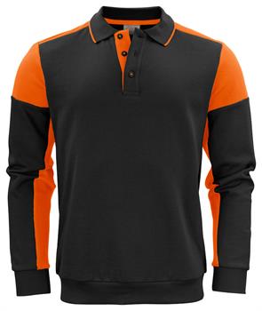 PRINTER PRIME POLOSWEATER NERO/ARANCIO 9030