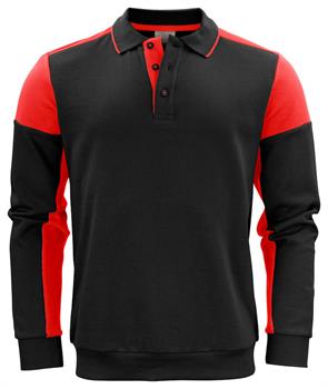 PRINTER PRIME POLOSWEATER NERO/ROSSO 9040