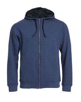 CLIQUE CLASSIC HOODY F/ZIP BLU MEL. 565